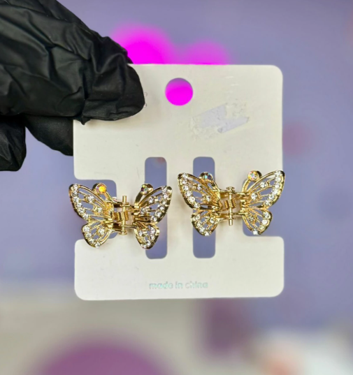 Producto - Broches x2 u mariposas con strass