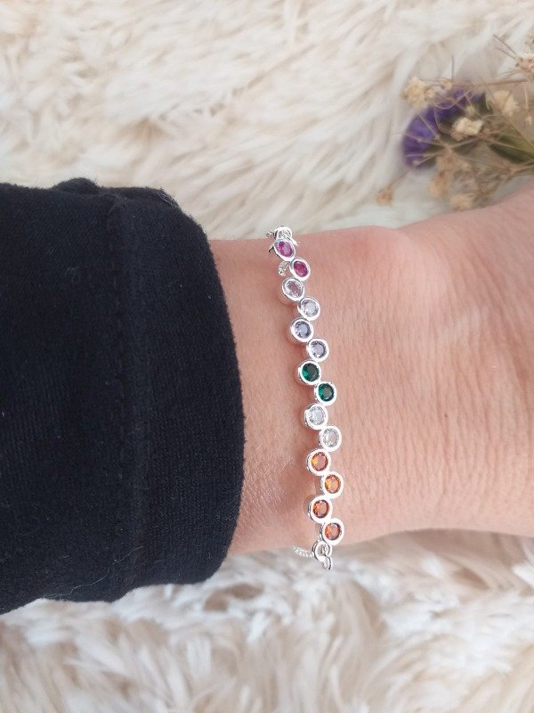 Producto - ABP0084 Pulsera Cadena Strass Multicolor