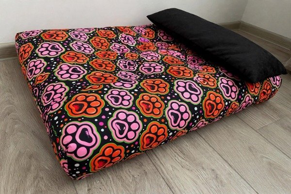 Producto - Colchonetas Rectangular con Almohadon Huellas Naranjas - 3