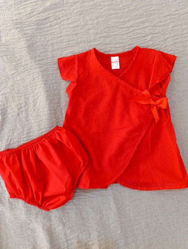 Producto - 9-12 MESES  - Vestido cruzado rojo
