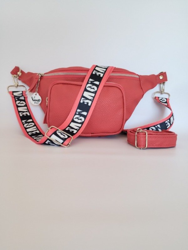 Producto - Riñonera Graciela doble correa Roja