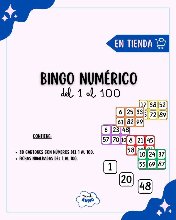 Producto - BINGO NUMÉRICO HASTA EL 100- PDF