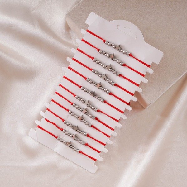 Producto - PULSERA MACRAME C/DIJE ACERO ESTRELLA cod A3298 (se vende por unidad )