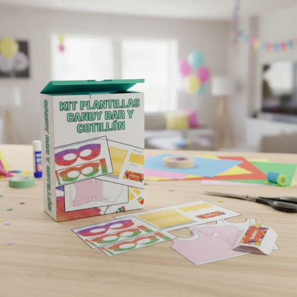 Producto - Kit Imprimible Plantillas Candy Bar y Cotillón Editable