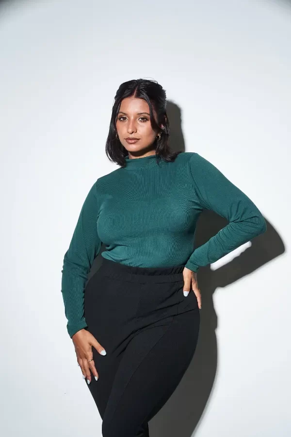Producto - BODY DE MORLEY CUELLO ALTO VERDE INGLES