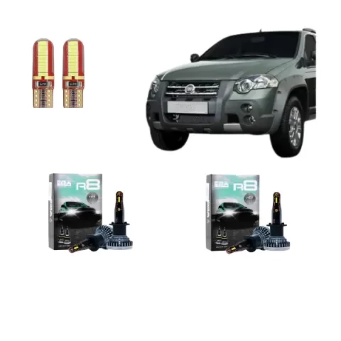Producto - Kit Cree Led R8 Luz Baja Y Alta Fiat Palio Adventure