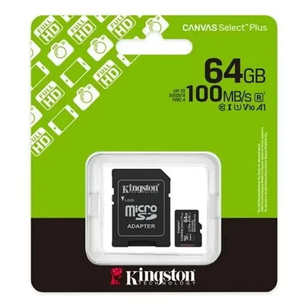 Producto - TARJETA DE MEMORIA MICRO SD 64GB KINGSTON CANVAS SELECT PLUS GEN3 150MB/S