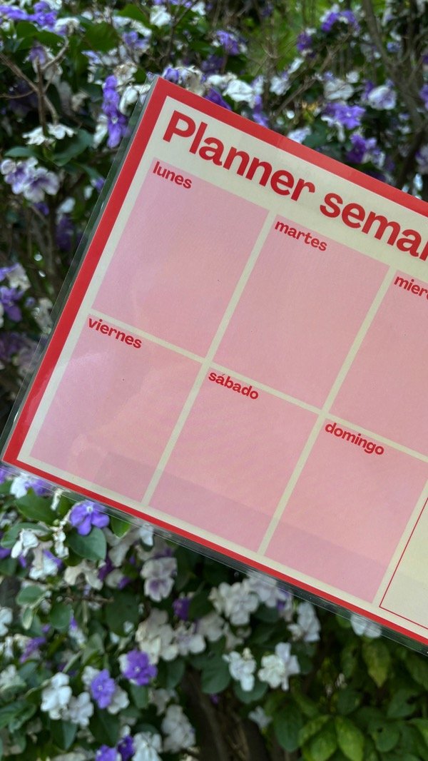 Producto - PLANNER SEMANAL PARA HELADERA (ROJO Y ROSA)