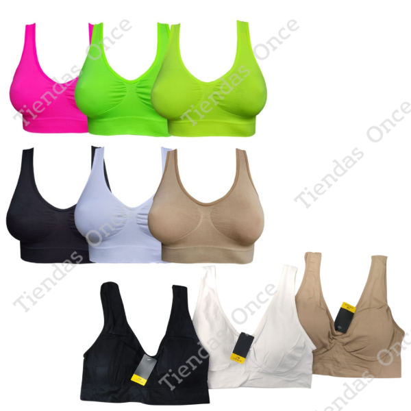 Producto - Corpiño deportivo tira ancha MICROF - Por docena