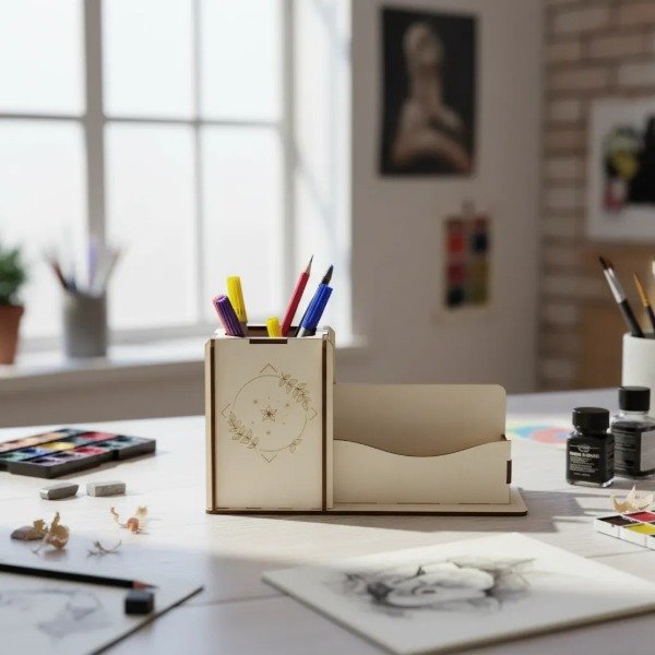 Producto - Organizador Escritorio Lapicero Porta taco Fibroplus Blanco