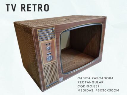 Producto - CASITA RASCADOR TV RETRO