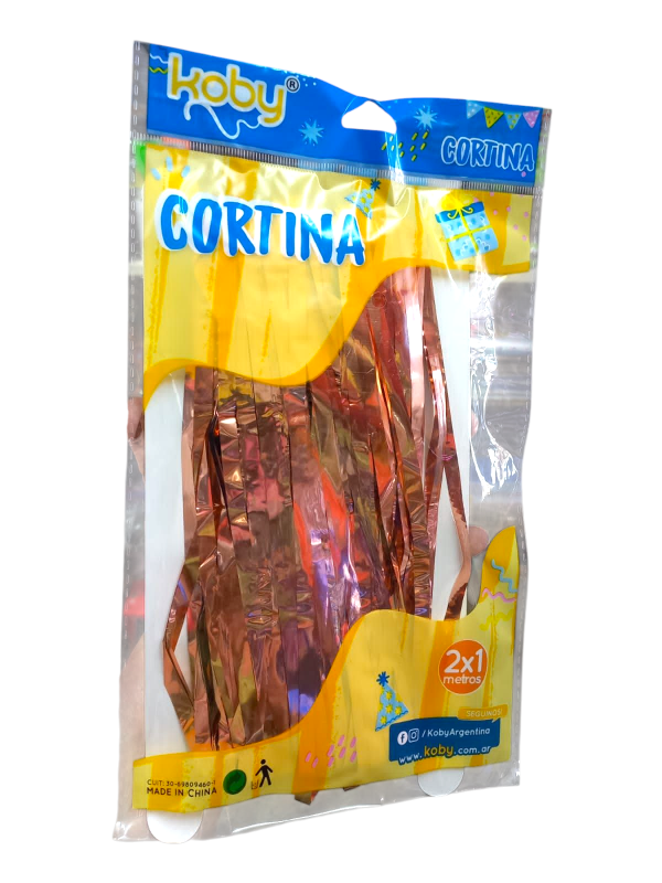 Producto - Cortina lluvia Metalizada Rosa Gold