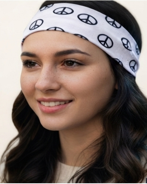 Producto - Vincha Bandana Algodon Y Spandex Simbolo De La Paz Mujer - 2
