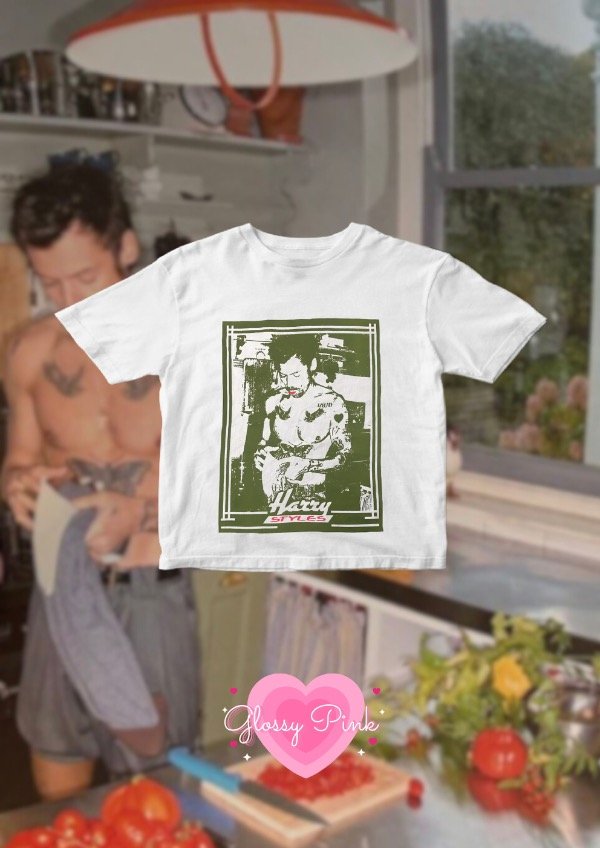 Producto - Baby Tee Harry Styles green vintage - DTF