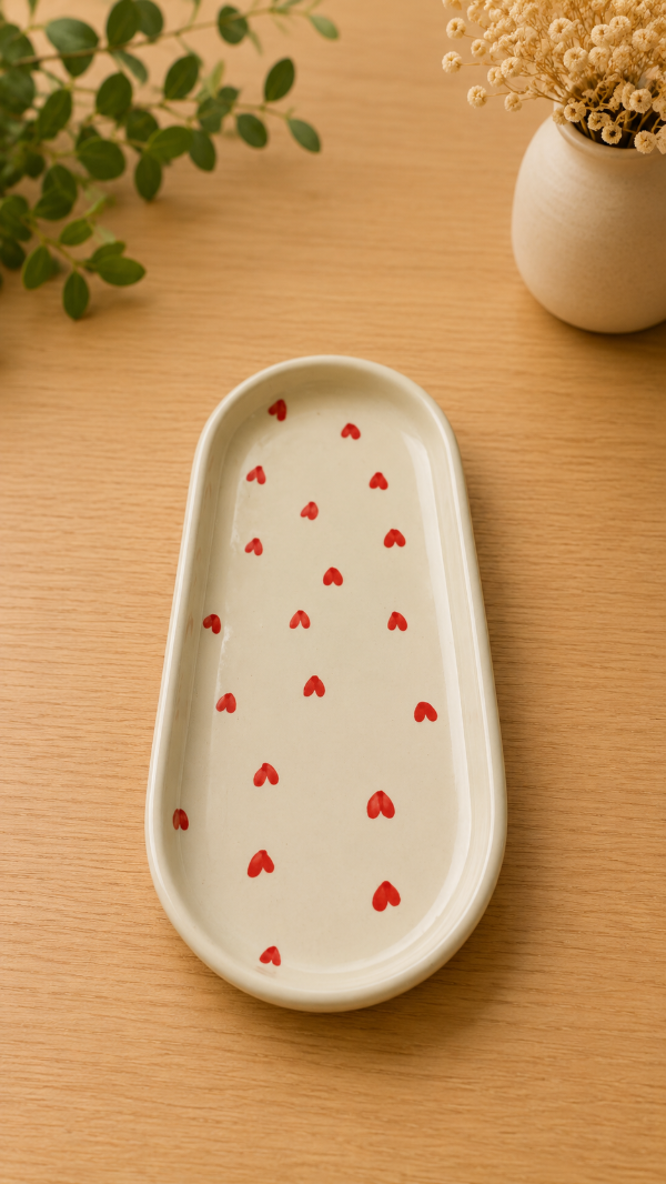 Producto - Bandeja grande ceramica premium corazones