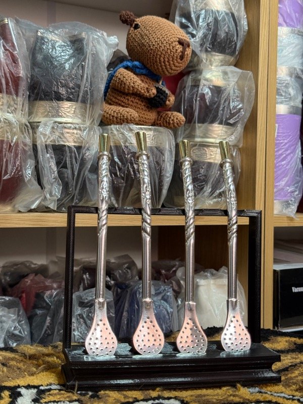 Producto - Bombilla de Alpaca Cincelada con Boquilla de Bronce