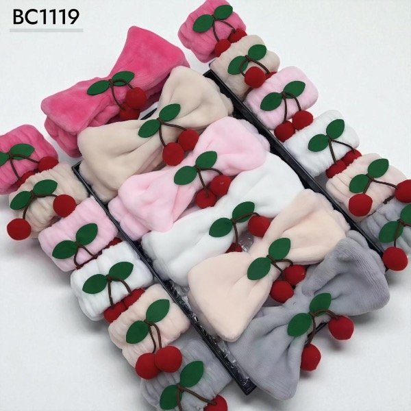Producto - Set de vincha + muñequeras Cereza