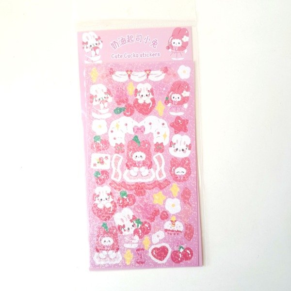 Producto - Plancha de stickers Holográfico - Cherry Wedding