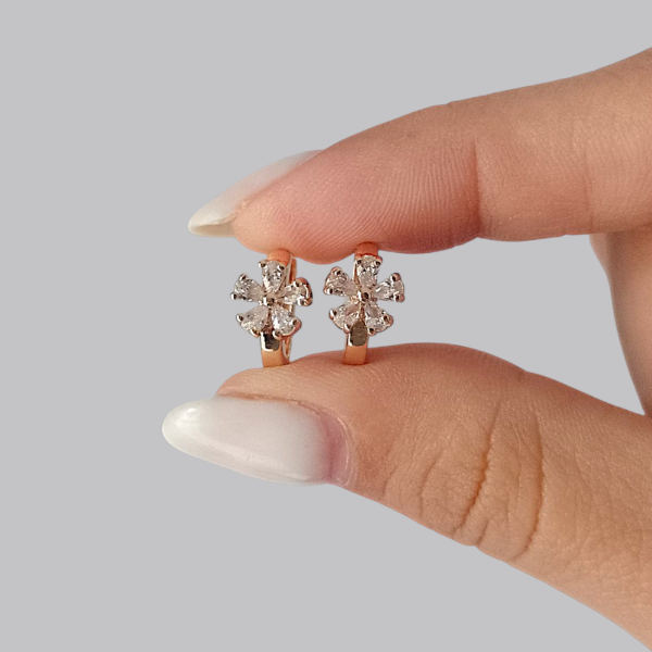 Producto - Aros argollas flor 1,3cm BD 40202