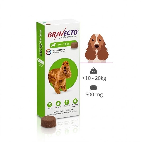Producto - Bravecto 10 a 20 Kg Protección Total contra Pulgas y Garrapatas por 12 Semanas