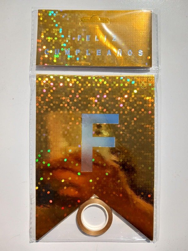 Producto - Banderín Holográfico "FC" Dorado