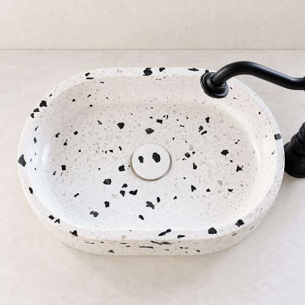 Producto - Bacha Terrazo BLANCO Y NEGRO 52x38x10 - 0