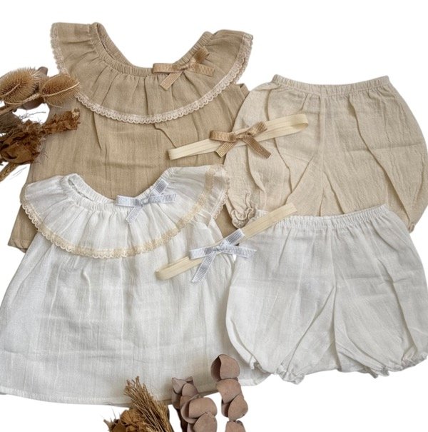 Producto - Conjunto de gaza blanco. - 2