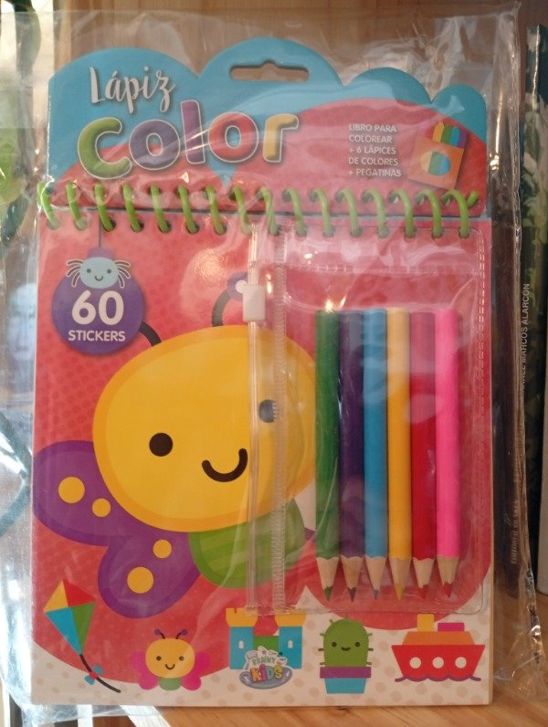 Producto - Lápiz color + 30 stickers y cuaderno para pintar
