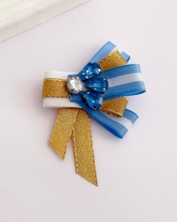 Producto - Escarapela Prendedor Gemas/Cintas