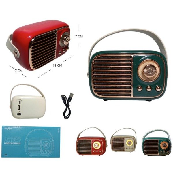 Producto - RADIO VINTAGE BT/FM/MP3 RECARGABLE (imp)