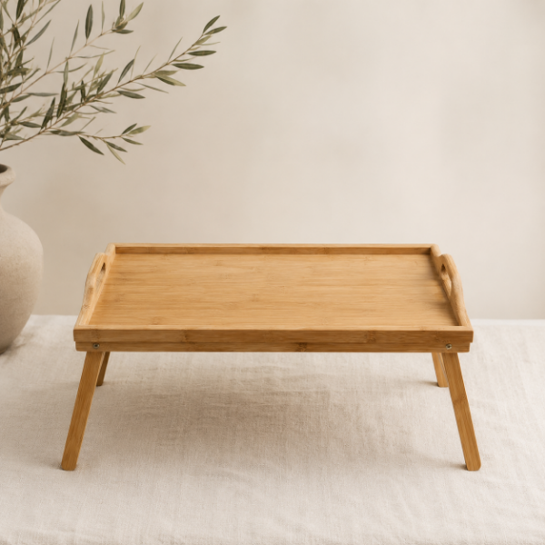 Producto - Bandeja Desayunadora de Bambú Plegable 50x30 cm con patas