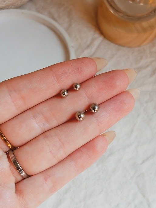 Producto - Aros bolitas - Acero quirúrgico