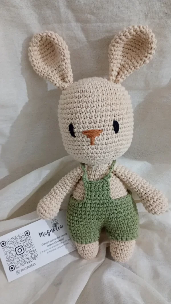 Producto - Conejo grande con ropa (26 cm de largo)