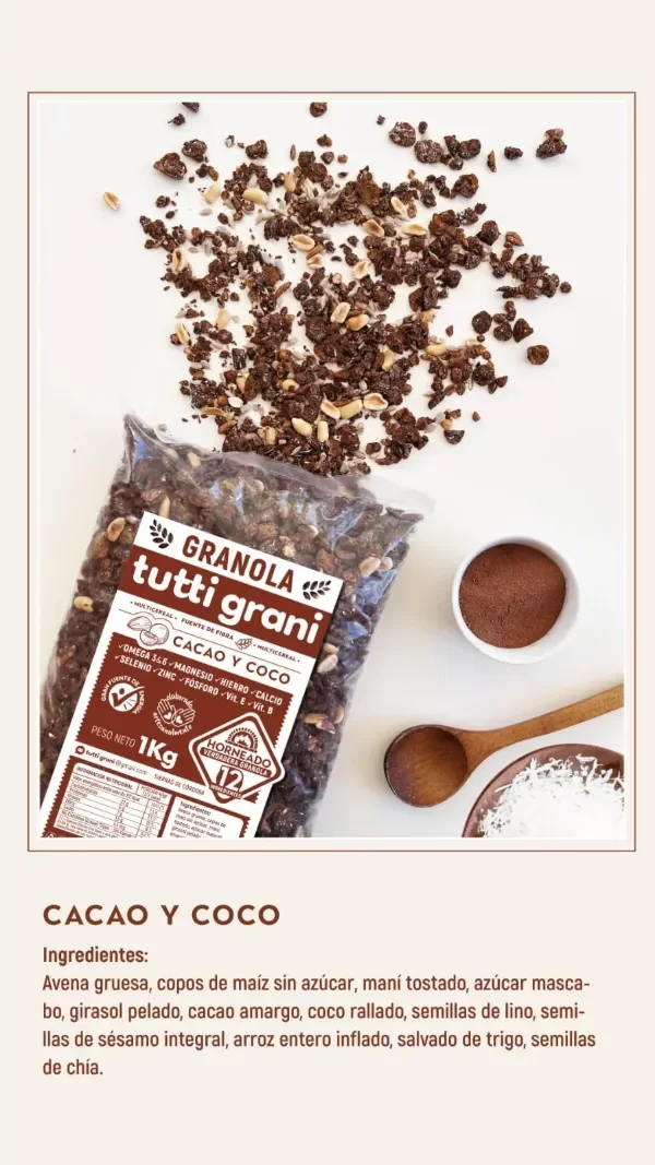 Producto - Granola Tutti Grani sabor cacao y coco x 1 KG. - 1