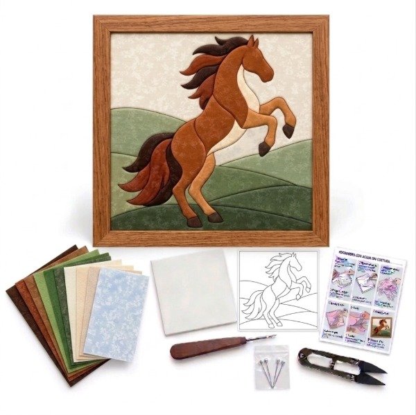 Producto - Kit Kinusaiga con bastidor Patchwork sin Costura CABALLO - 0