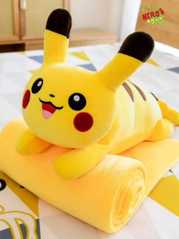Producto - Pikachu + Manta (55CM) - Peluche Pokemon - Nirostoys