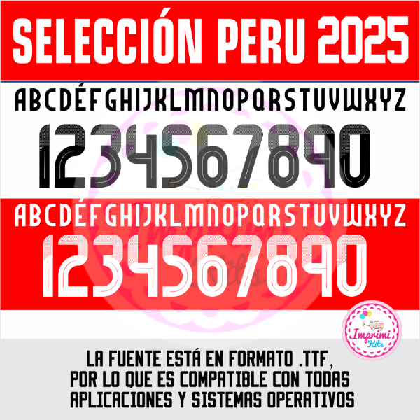 Producto - Tipografia Selección de Perú 2025 Camiseta Ttf Otf Numeros dorsal