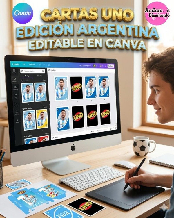 Producto - CARTAS UNO EDICIÓN ARGENTINA EDITABLES. PLANTILLA EN CANVA