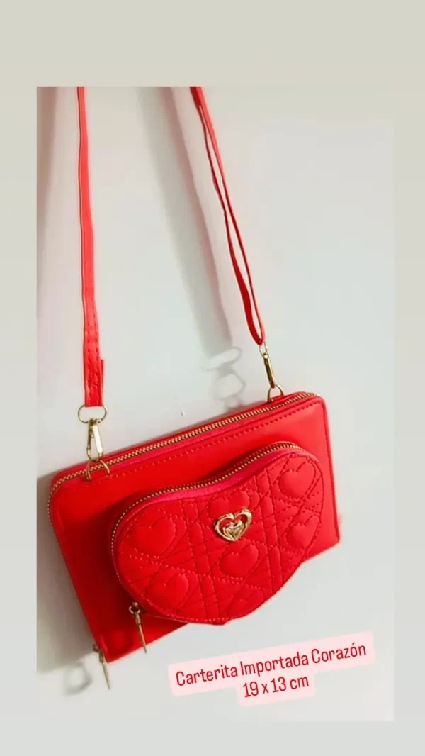 Producto - CARTERITA IMPORTADA CORAZÓN ROJA