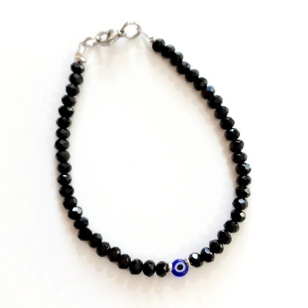Producto - Pulsera Mostacilla Negra Ojo Turco