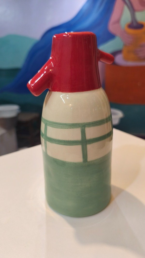 Producto - Sifón Florero verde agua y rojo