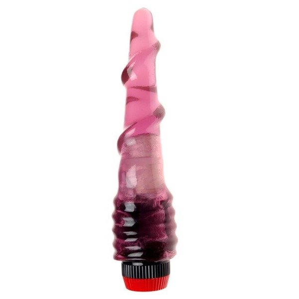 Producto - Consolador Vibrador Tirabuzón Color Violeta Multi Speed Real Skin