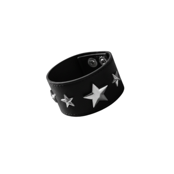 Producto - Brazalete ecocuero con tachas estrellas