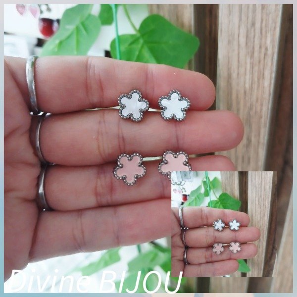 Producto - Aros flor de color acero