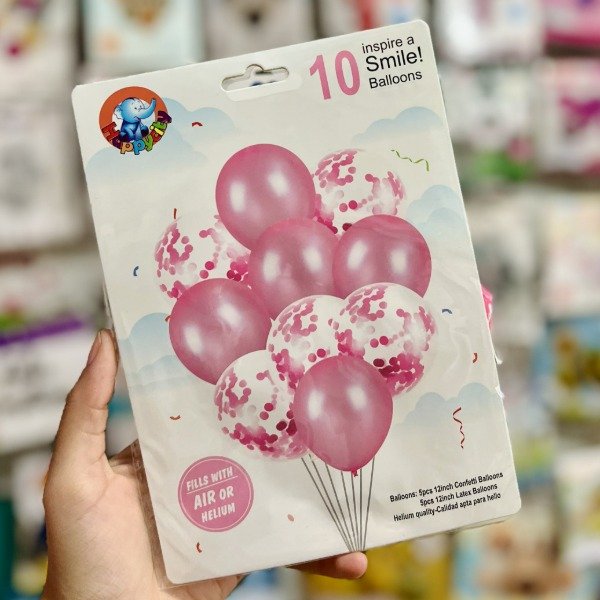 Producto - Set de globos látex ROSA 10 pcs