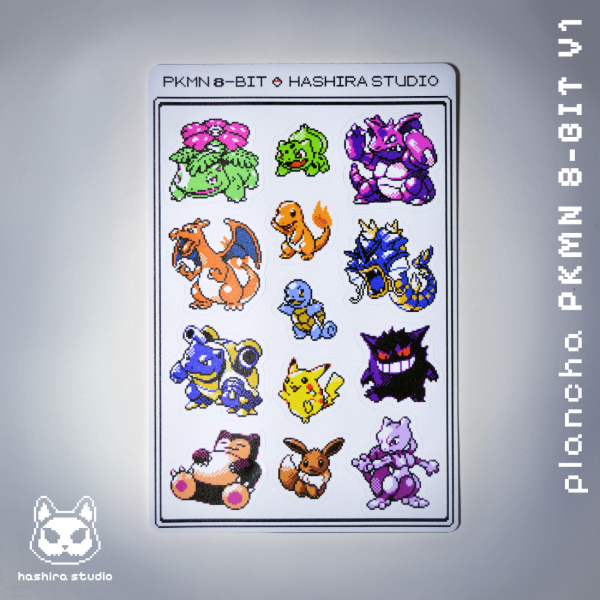 Producto - Plancha de Stickers PKMN 8-BIT - V1