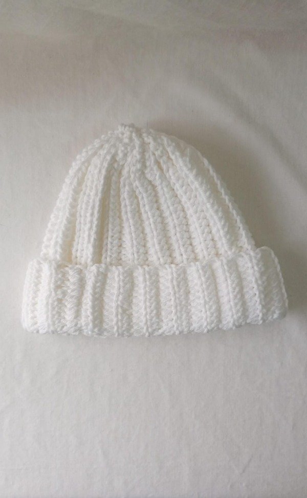 Producto - GORRO PARA INVIERNO A CROCHET COLOR BLANCO