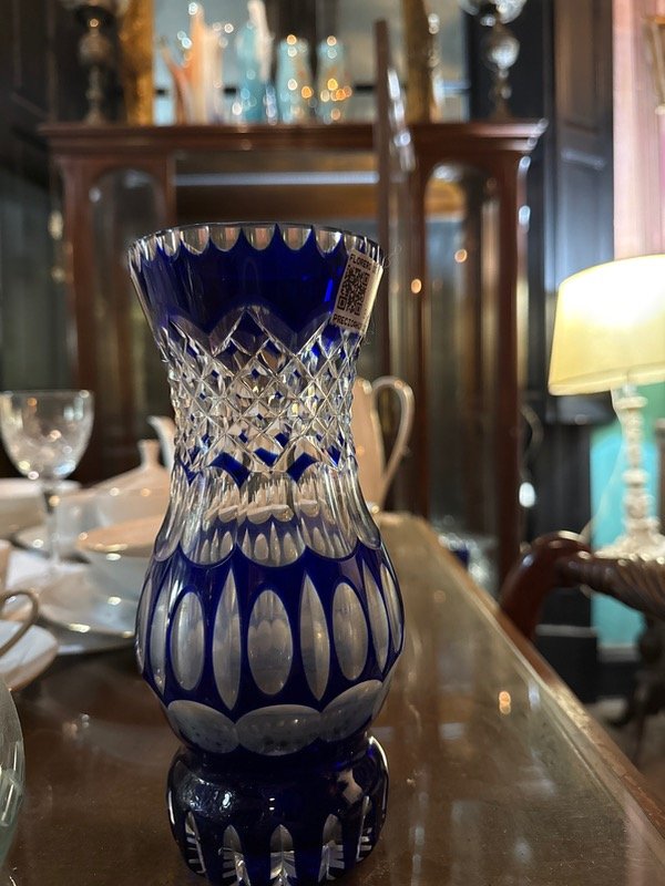 Producto - Florero de cristal azul