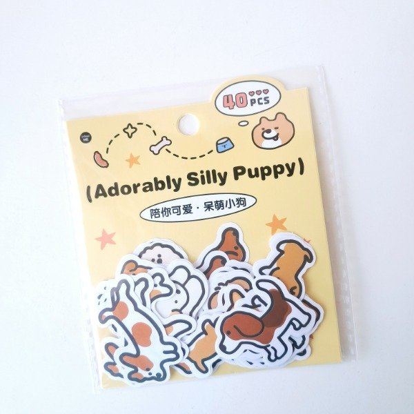 Producto - Set de 40 stickers - Adorable Silly Puppy