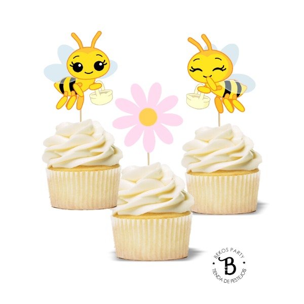 Producto - Topper cupcake silueta x 6 Abejita chiquitita